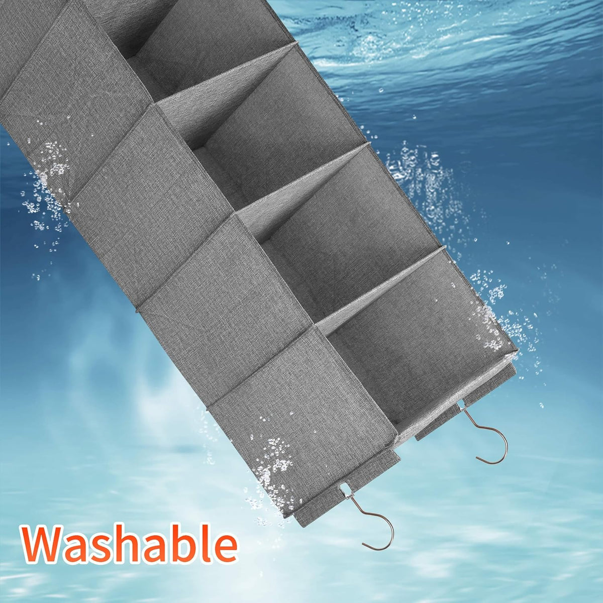 Large Hanging Sweater Organizer for Closet,Collapsible 6-Shelf Hanging Closet Shelves with Drawers