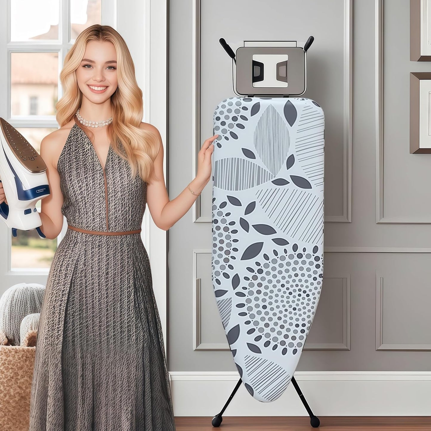 Ironing Board Cover with Two 5MM Thick Feltpads,12"x36"Heat Resistant Replacement Ironing Board