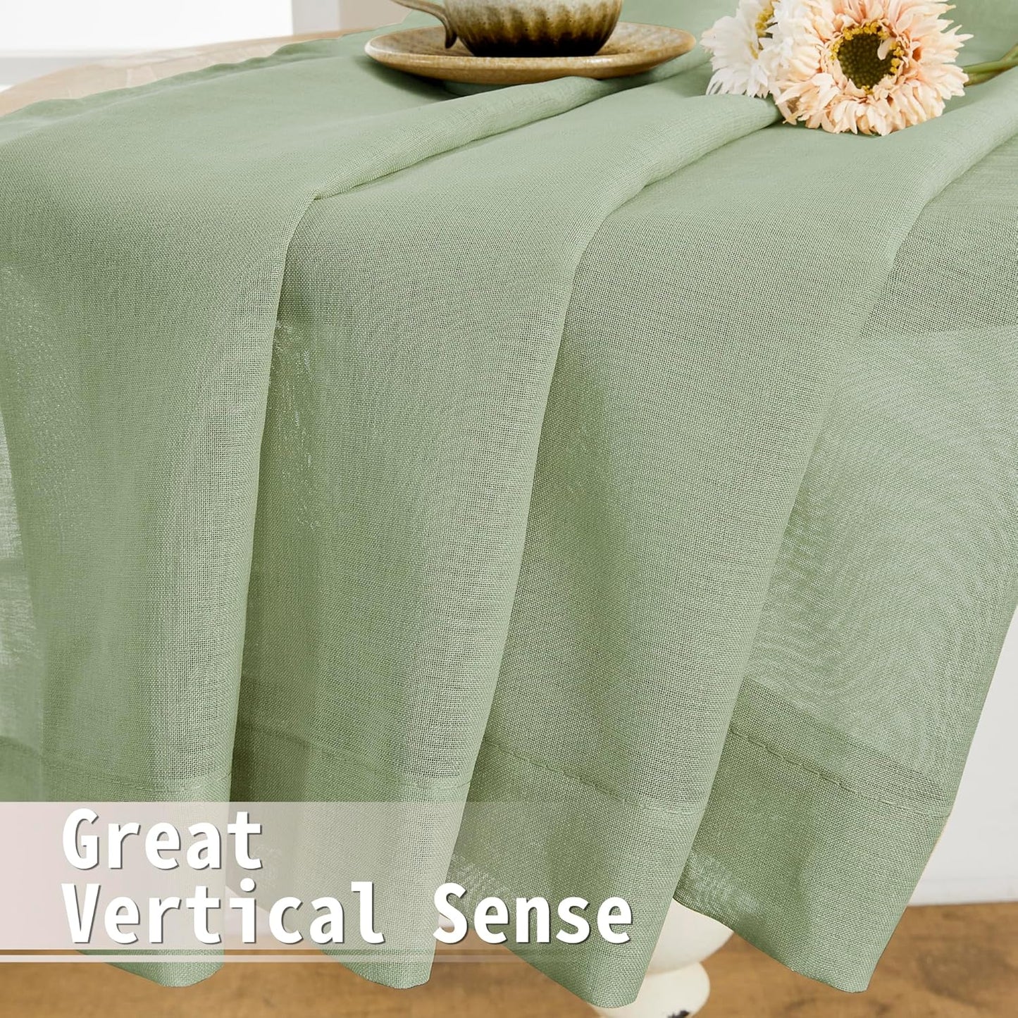 Tollpiz Sheer Door Curtains Closet Linen Textured Curtain Sheers Doorway Light Filtering Voile