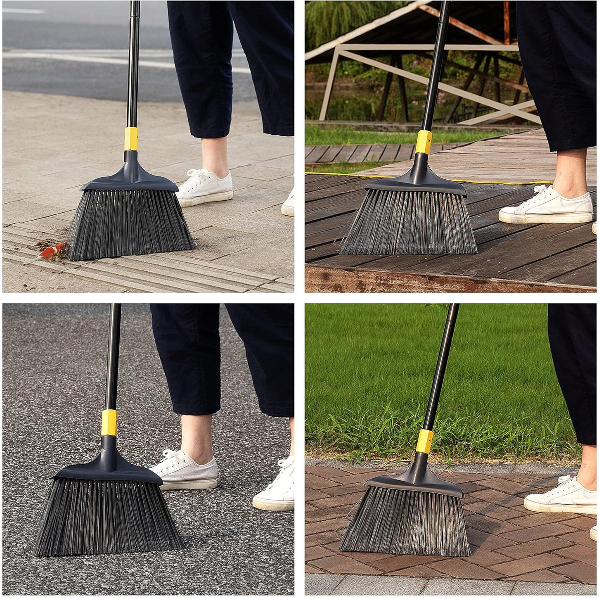 Yocada Heavy-Duty Broom Outdoor Commercial for Courtyard Garage Lobby Mall Market Floor Home