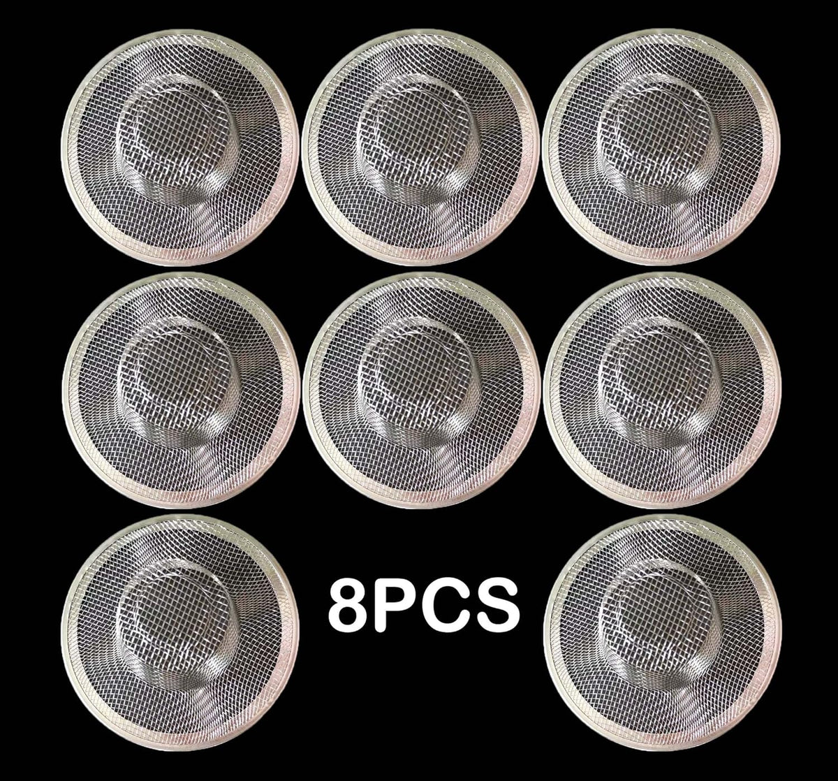 8PCS Metal Mesh Kitchen Sink Strainer, 3.54" Stainless Steel Slop Basket Filter Trap, Mesh Sink