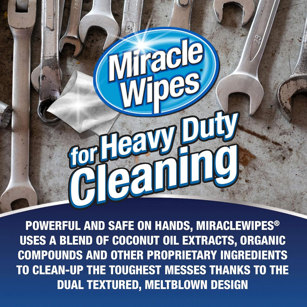 MiracleWipes for Heavy Duty Cleaning (90 Count) - All Purpose Cleaner, Kitchens, Bathrooms