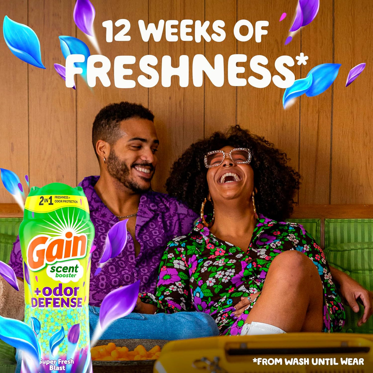 Gain Odor Defense In-wash Scent Booster, Super Fresh Blast scent, 21.1 OZ, 2 in 1 Freshness plus