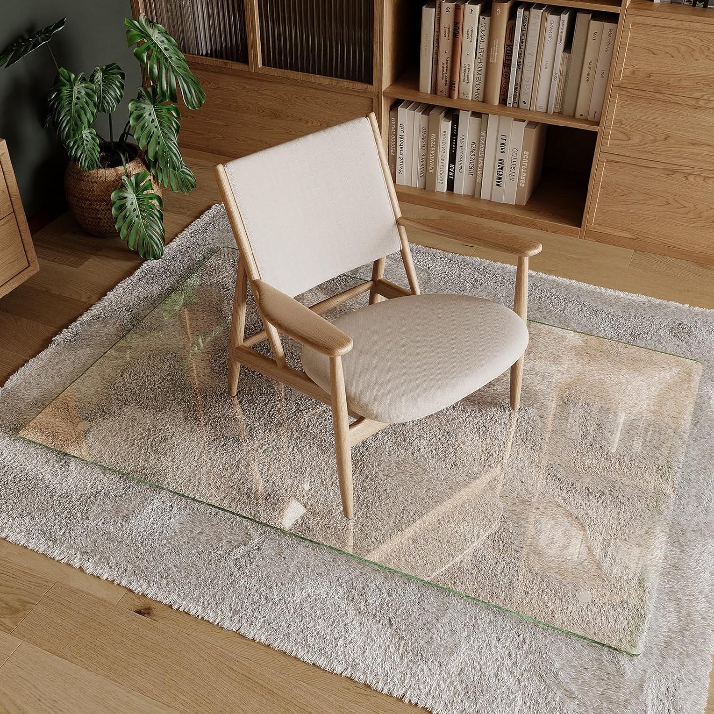 Koonmi Tempered Glass Chair Mat 36"x55" - Premium Office Chair Mat for Hardwood Floors & Low-Pile