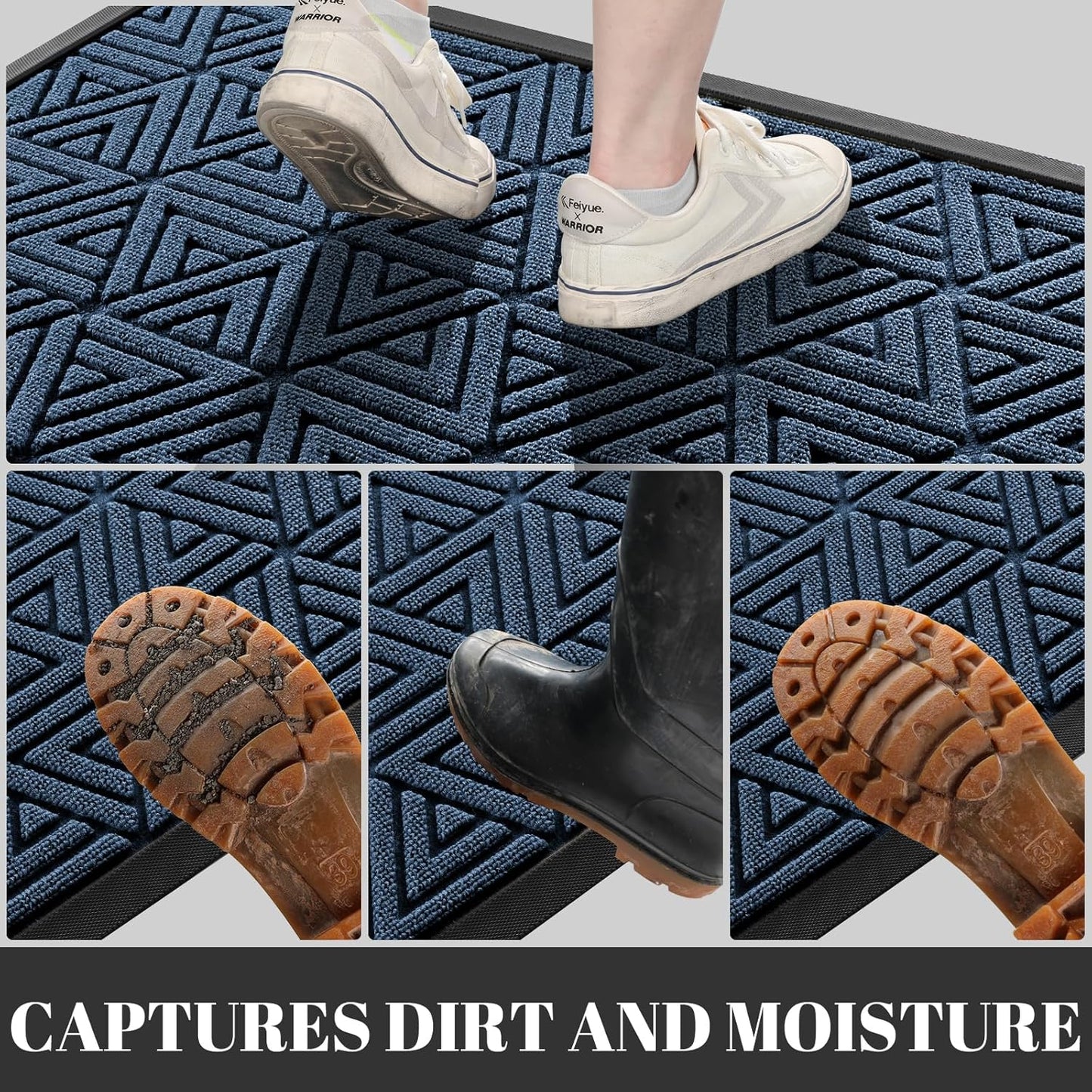Yimobra Large Door Mat 47x32, All-Weather Waterproof Non-Slip Welcome Matt Outdoor, Heavy Duty Non