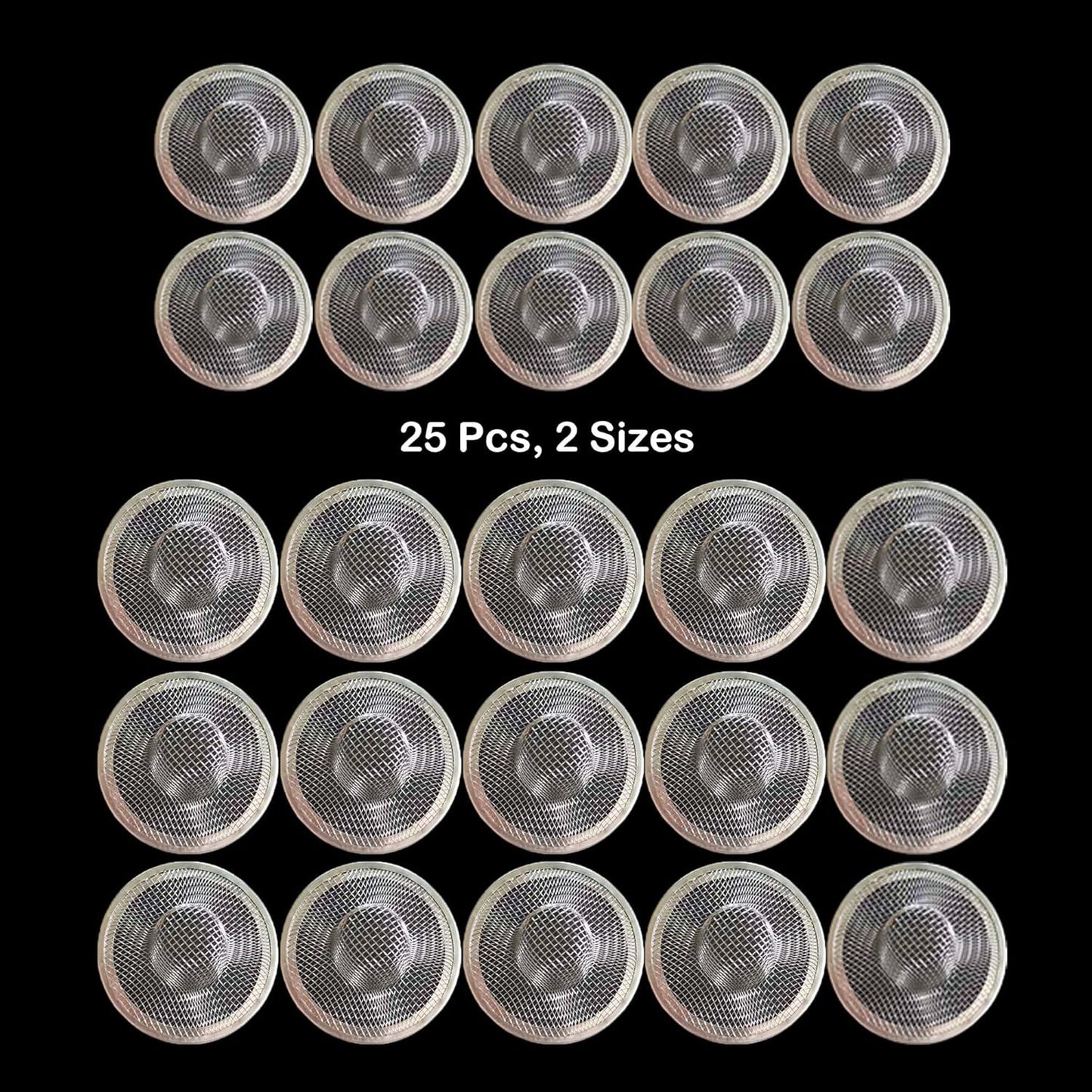 25PCS Bathroom Mesh Sink Drain Strainer, 2.75" & 2.125'' Stainless Steel Slop Basket Filter Trap