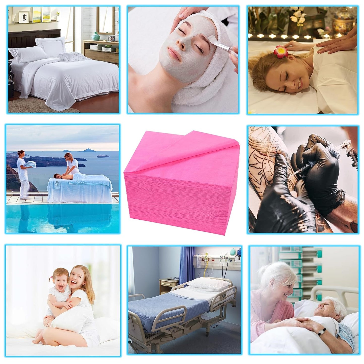 31" x 71" Disposable Bed Sheets for Massage Table Waterproof Massage Table Sheet Soft Non Woven