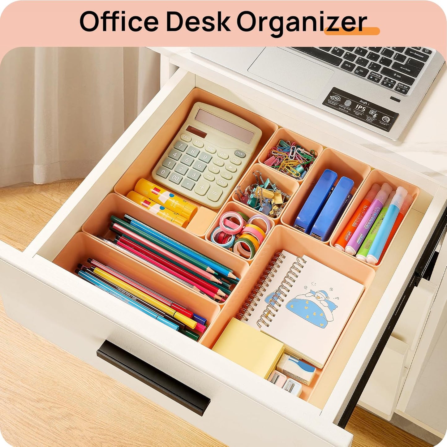 Vtopmart 25 PCS Plastic Drawer Organizers Set, 4-Size Versatile Bathroom and Vanity Drawer