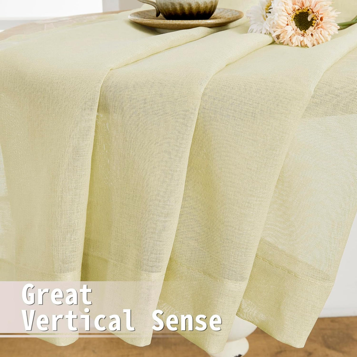 Tollpiz Sheer Door Curtains Closet Linen Textured Curtain Sheers Doorway Light Filtering Voile