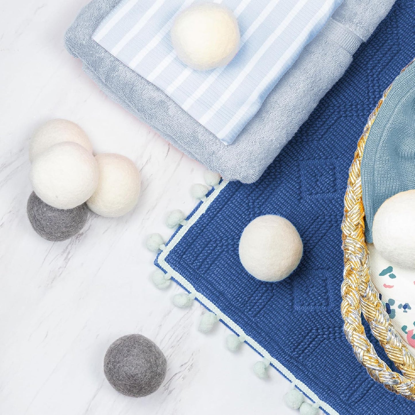 ELYN Wool Dryer Balls 6-Pack - XL, 100% New Zealand Wool, Reusable and Handmade. Fragrance-Free