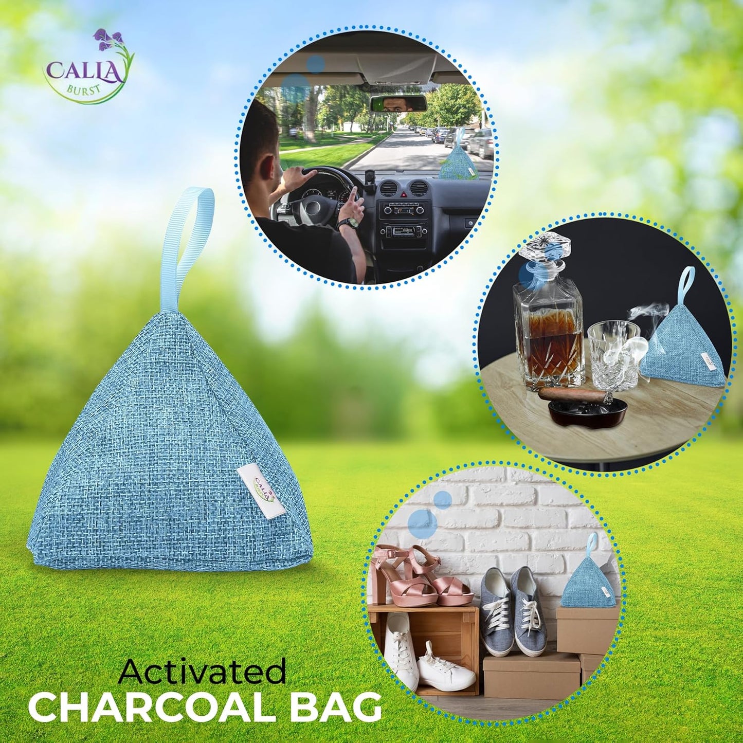 4 Pack Bamboo Charcoal Air Purifier Bags 200 Grams Each - Odor Absorber & Eliminator for Home, Car