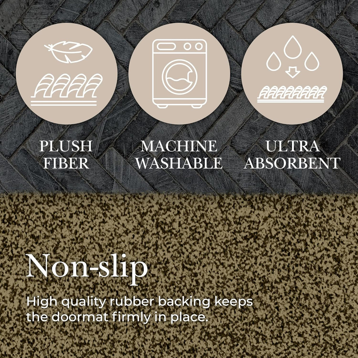 Premium Microfiber Indoor Door Mat – 20"x30" Washable Entry Mat, Non-Slip, Waterproof Backing