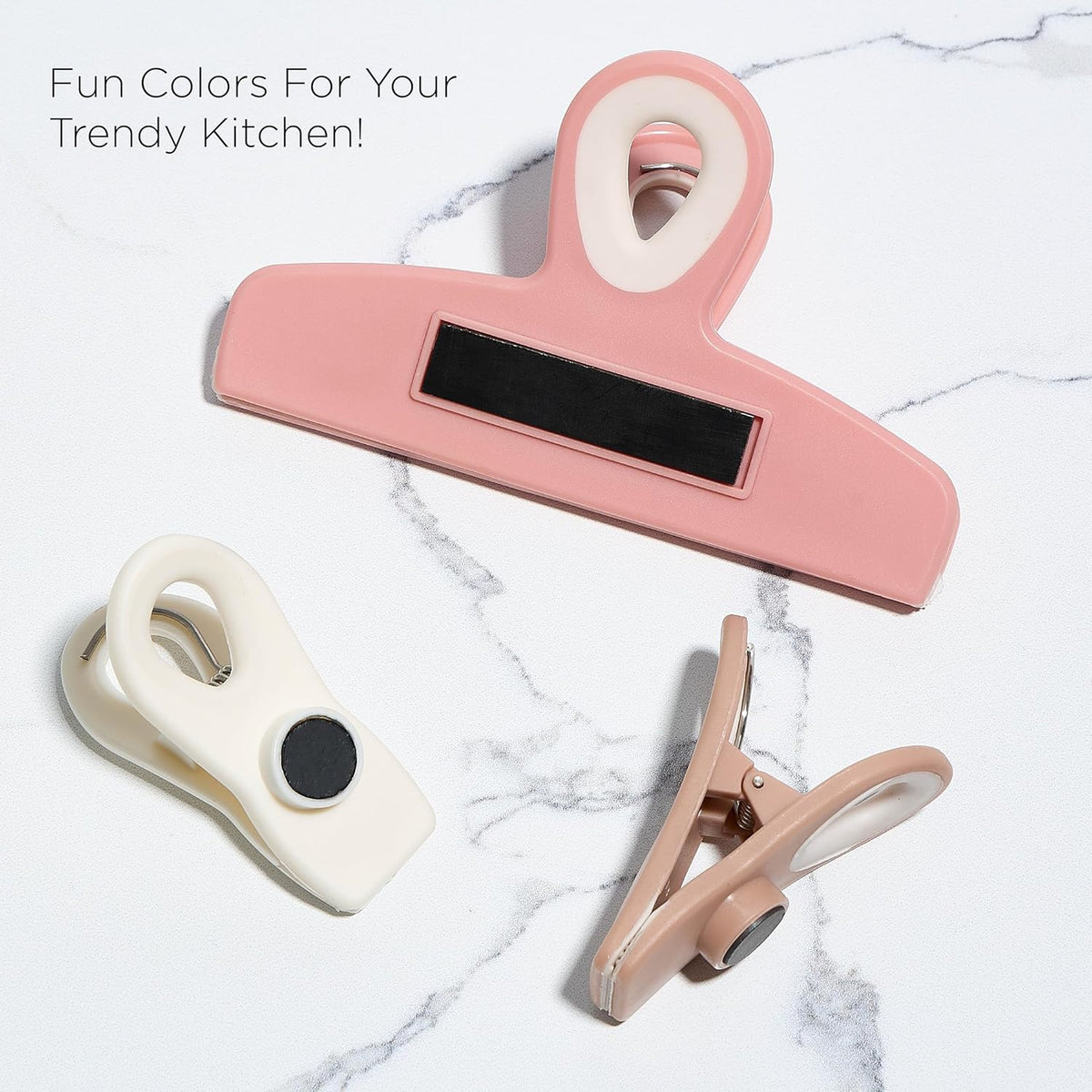 COOK WITH COLOR Bag Clips - Heavy Duty Chip Clip and Refrigerator Magnet Clips for Food Storage