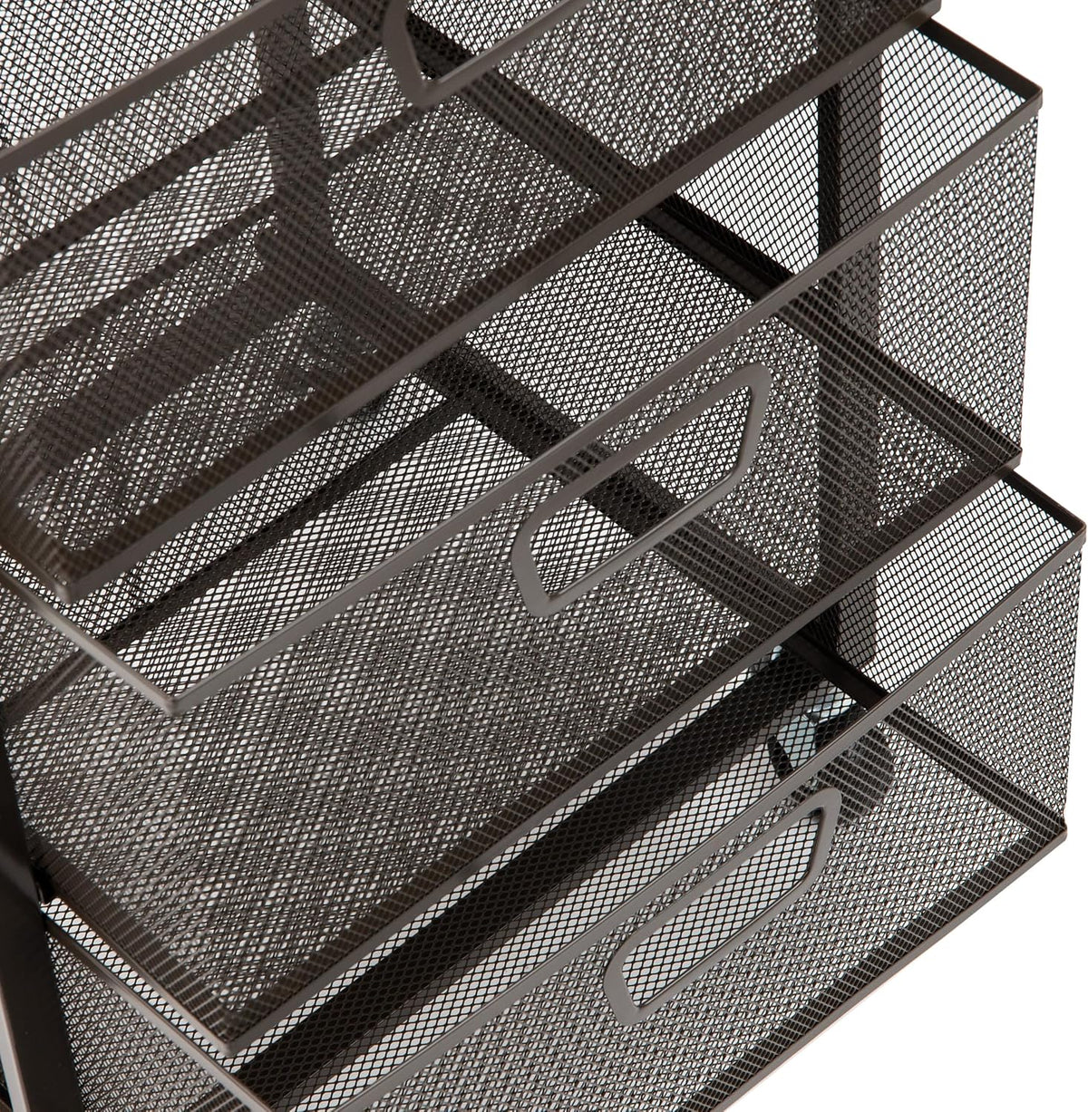 Mind Reader 3-Drawer Rolling Storage Cart, Office Organizer with Wood Top, Multipurpose Portable