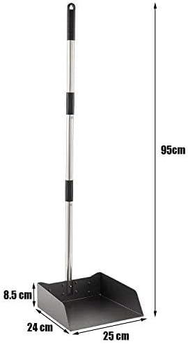 Yangbaga Dust Pans with Long Handle - 39” Heavy Duty Metal Upright Dustpan - Long Handled Stand Up