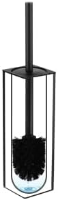 BGL Square Toilet Brush with Holder,Stainless Steel Rubber Painted Toilet Bowl Brush and Holder for