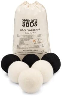 Molly's Suds Wool Dryer Balls | Natural Fabric Softener, Hypoallergenic, Reusable, Unscented