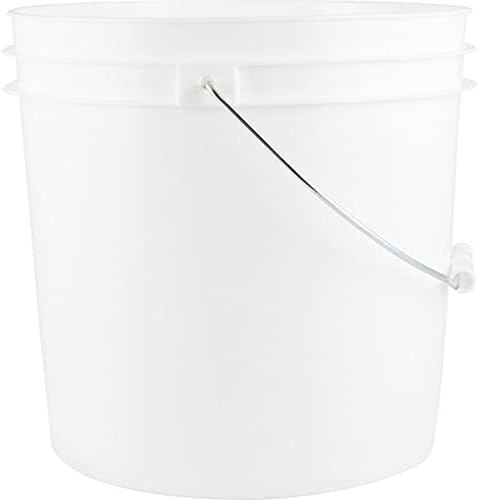 House Naturals 2 Gallon Food Grade BPA Free Bucket Container with Screw on White Lid (Pack of 2)
