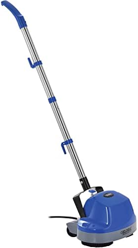 Global Industrial Mini Floor Scrubber With Floor Pads, 11" Cleaning Path, Dual Nylon Scrub Brushes