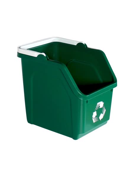 6 Gallon Stackable Recycling Bins for Homes, Garages, Offices Made of 100% Recycled Plastic