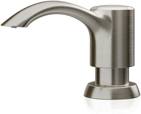 SAMODRA Built in Kitchen Sink Soap Dispenser (Brushed Nickel) with 12 oz Large PET Lotion Bottle