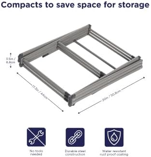BLACK+DECKER 3 Tier Expandable Collapsing Foldable Laundry Rack for Air Drying Clothing, Space