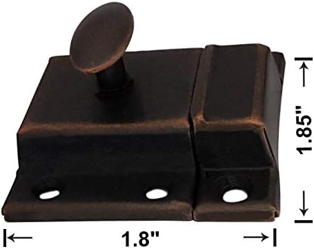 QCAA Oval Turn Cabinet Latch, for Cupboard & Other Furniture, Small, Antique Copper, Made in