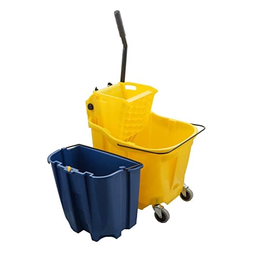 Carlisle FoodService Products Omnifit Mop Bucket with Side Press Wringer and Soiled Water Insert
