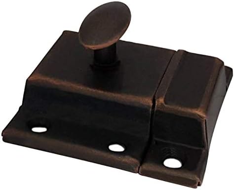 QCAA Oval Turn Cabinet Latch, for Cupboard & Other Furniture, Small, Antique Copper, Made in