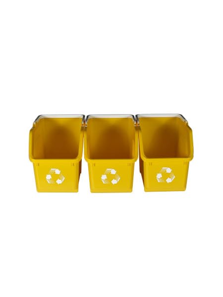 6 Gallon Stackable Recycling Bins for Homes, Garages, Offices Made of 100% Recycled Plastic
