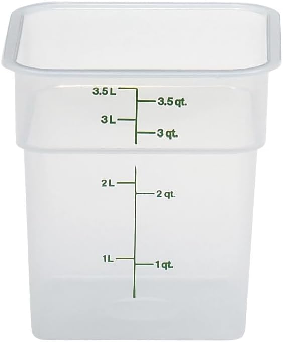 Cambro Food Storage Container (6 Pack) - Classic Series Square - 4 QT (Quart) - Commercial Grade