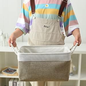 TheWarmHome Storage Basket for Organizing - 16x12x8 inch Large 3 Pack Collapsible Storage Bin for