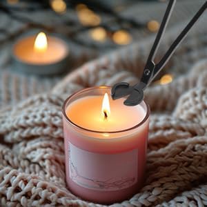7 Piece Black Candle Wick Trimmer, Polished Wick Cutter Scissor, Premium 430 Stainless Steel Candle