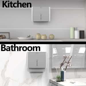 Multifold Paper Towel Dispenser Wall Surface Mounted Compatible with Manual Z Fold C Folded Tri