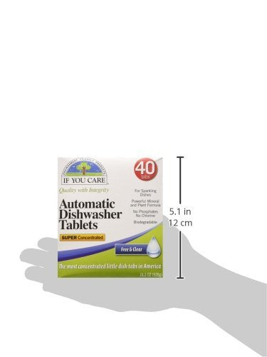 If You Care Dishwasher Tablets 40 Count - Powerful, Plant Based, Concentrated, Biodegradable