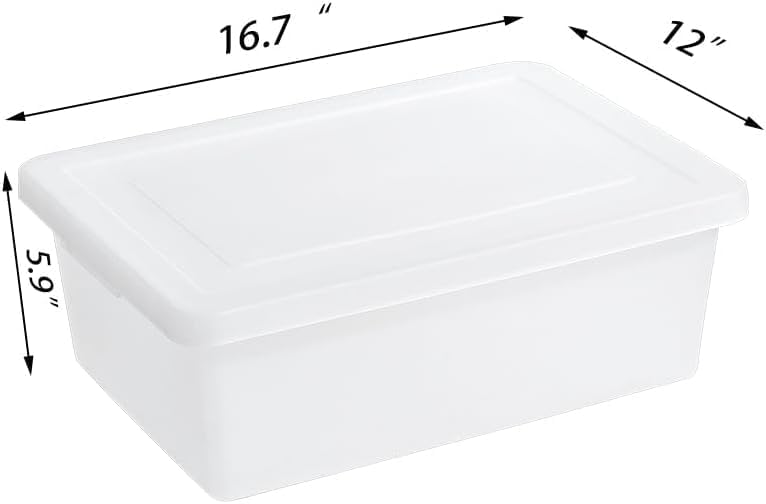 15 QuartStackable Plastic Storage Bins with Lids,Container to Organize Shoes and Crafts on Closet