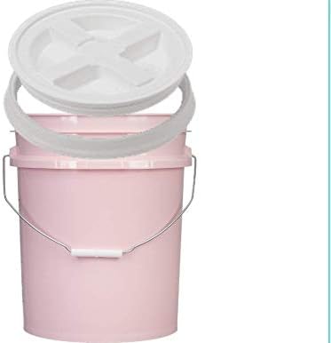 House Naturals 5 Gallon Pink Food Grade Bucket Pail with Air Tight screw on Lid (Pack of 2) Made in