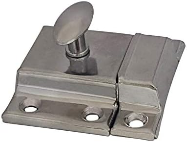 QCAA Oval Turn Cabinet Latch, for Cupboard & Other Furniture, Large, Chrome Plated, Made in Taiwan