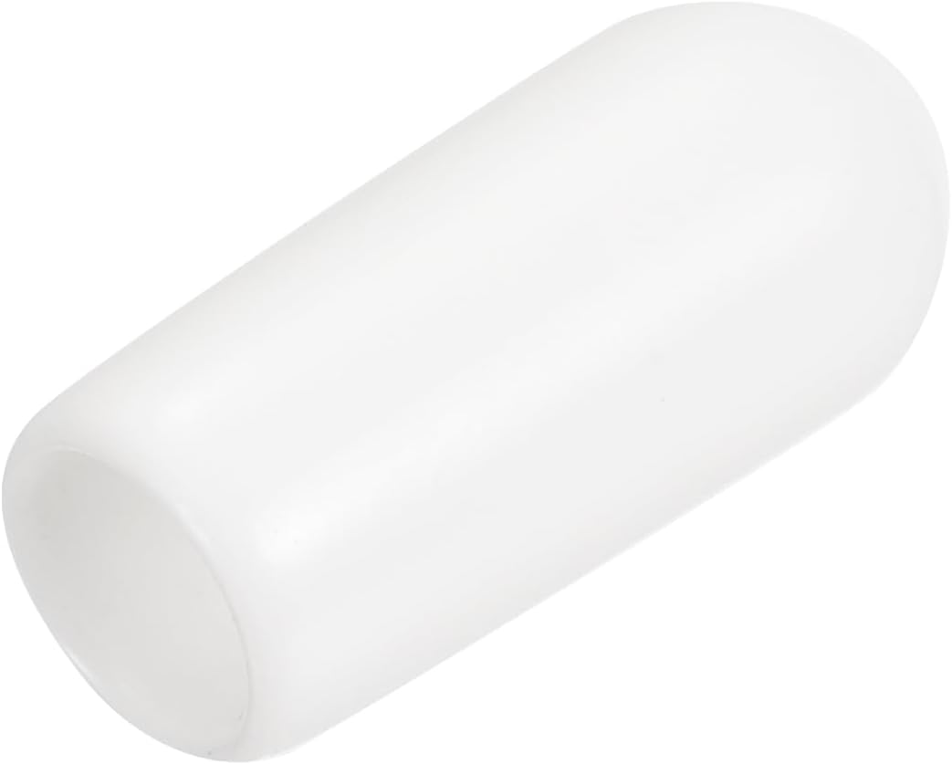 uxcell 20pcs Rubber End Caps 6mm ID Vinyl Round End Cap Cover Screw Thread Protectors White