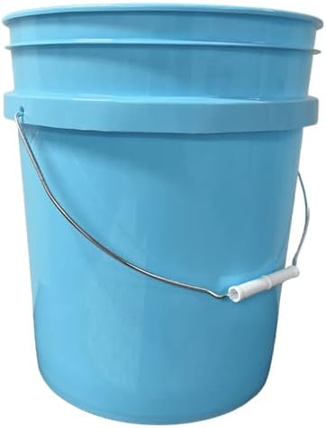 House Naturals Baby Blue 5 gal Food Grade Plastic Bucket Pail Container with Lid (Pack of 3) Made