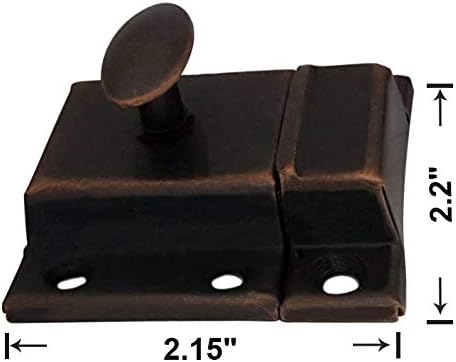 QCAA Oval Turn Cabinet Latch, for Cupboard & Other Furniture, Large, Antique Copper, Made in