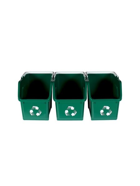 6 Gallon Stackable Recycling Bins for Homes, Garages, Offices Made of 100% Recycled Plastic
