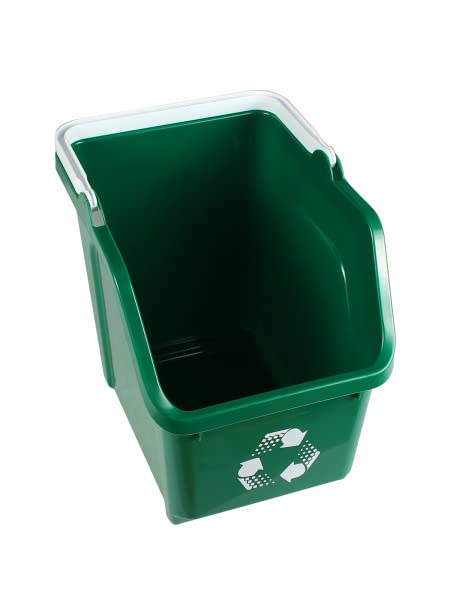 6 Gallon Stackable Recycling Bins for Homes, Garages, Offices Made of 100% Recycled Plastic