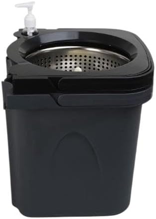 Thunder Mop Spin System - 2 Compact Stackable 6L Buckets, Microfiber Head, Stainless Steel Wringer