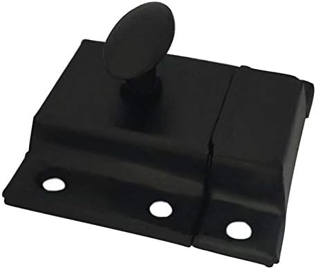QCAA Oval Turn Cabinet Latch, for Cupboard & Other Furniture, Large, Matte Black, Made in Taiwan, 1