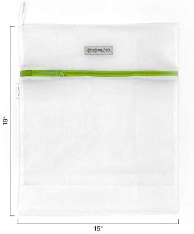 Heritage Park Fine Mesh Laundry Bags - Micro Mesh for Safely Washing Delicates - Gusseted Bottom