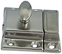 QCAA Oval Turn Cabinet Latch, for Cupboard & Other Furniture, Small, Satin Nickel, 2 Pack, Made in