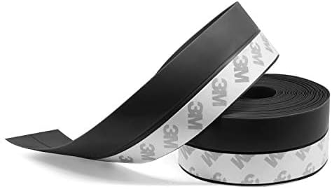 TAROSE Weather Stripping, 33 Feet Weather Seal Strip, Adhesive Silicone Tape (Black, 25MM) for