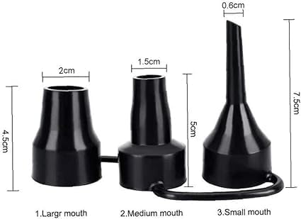 3 Sizes Black Air Pump Replacement Nozzles, Plastic Pump Nozzles,Inflatable Pump Nozzles Head,Air