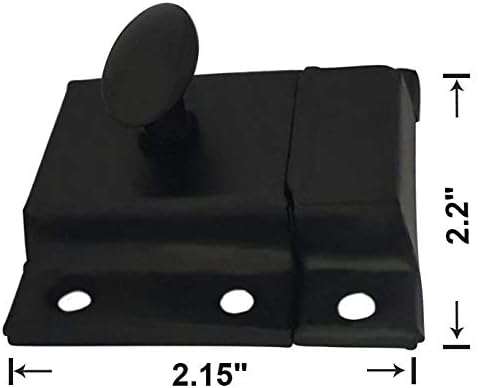 QCAA Oval Turn Cabinet Latch, for Cupboard & Other Furniture, Large, Matte Black, Made in Taiwan, 4